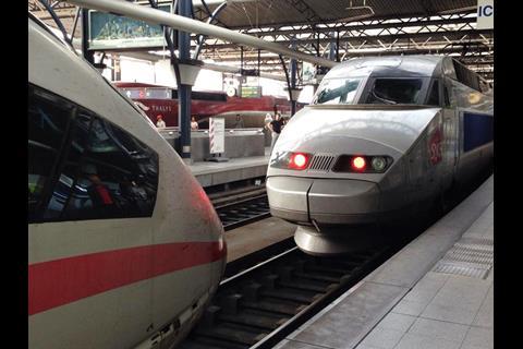 High speed trains in Brussels.